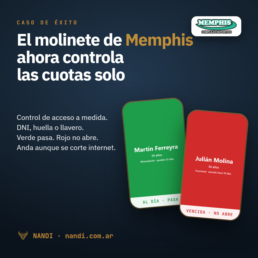 Memphis: el molinete que controla las cuotas solo